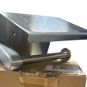 NWT Stainless Steel Wall-Mounted Toilet Paper Holder W/shelf